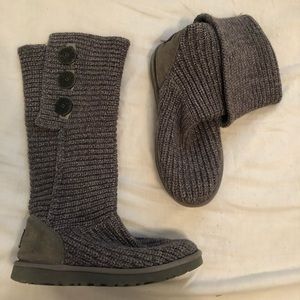 Grey Knit UGG Boots